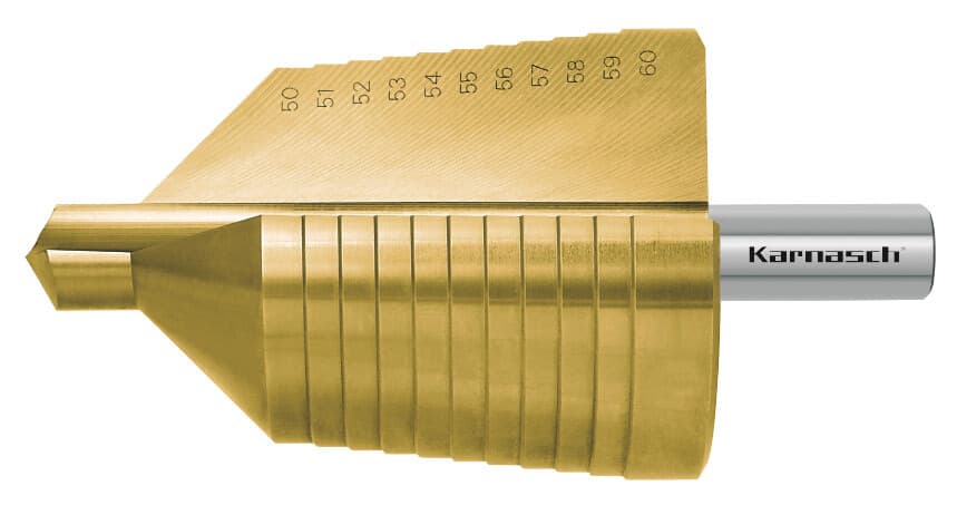 Ступенчатое сверло Ø 50-60 мм, HSS-XE с покрытием TiN-GOLD, Karnasch, арт. 21.3021 · арт. 21.3021 — фото 4