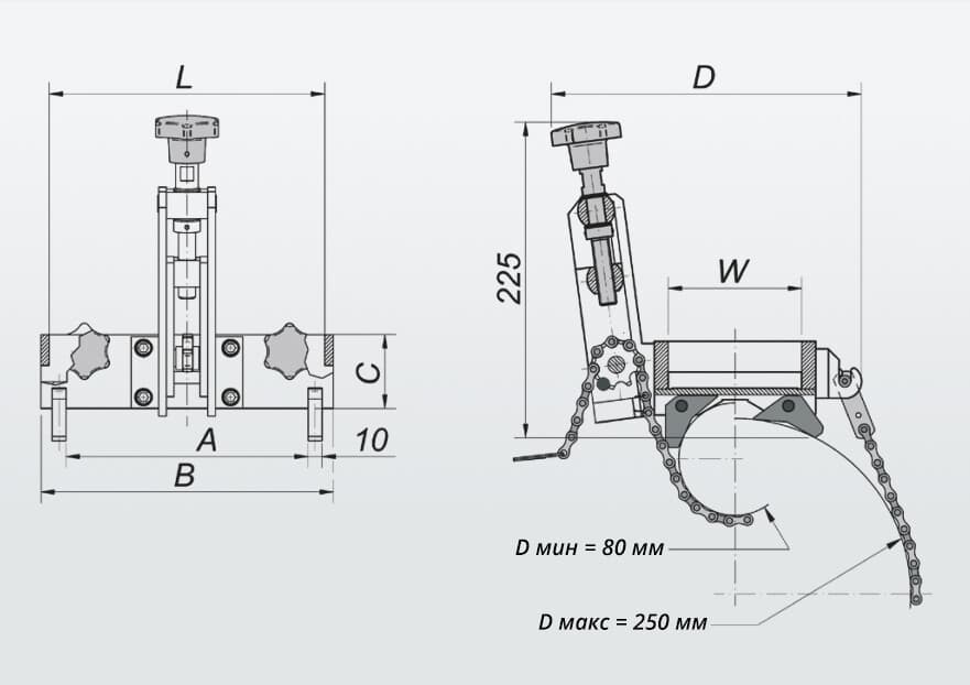 Приспособление для крепления на трубах Promotech DMP 0251 (ПКТ-251) · арт. PDS-0110-03-00-01-0 — фото 2