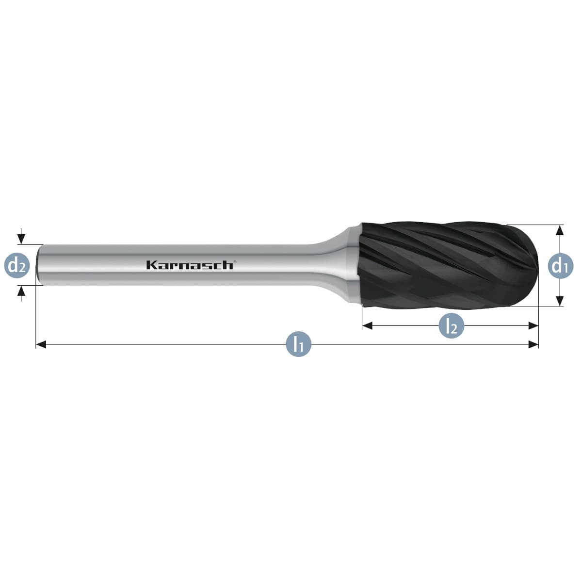 Борфреза твердосплавная форма C, 16×25×6×70 мм, насечка HP-7, с покрытием Black-Tec, арт. 11.5025-120 — фото 2