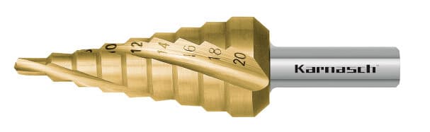 Ступенчатое сверло Ø 4-20 мм, HSS-XE с покрытием TiN-GOLD, Karnasch, арт. 21.3002 · арт. 21.3002 — фото 4
