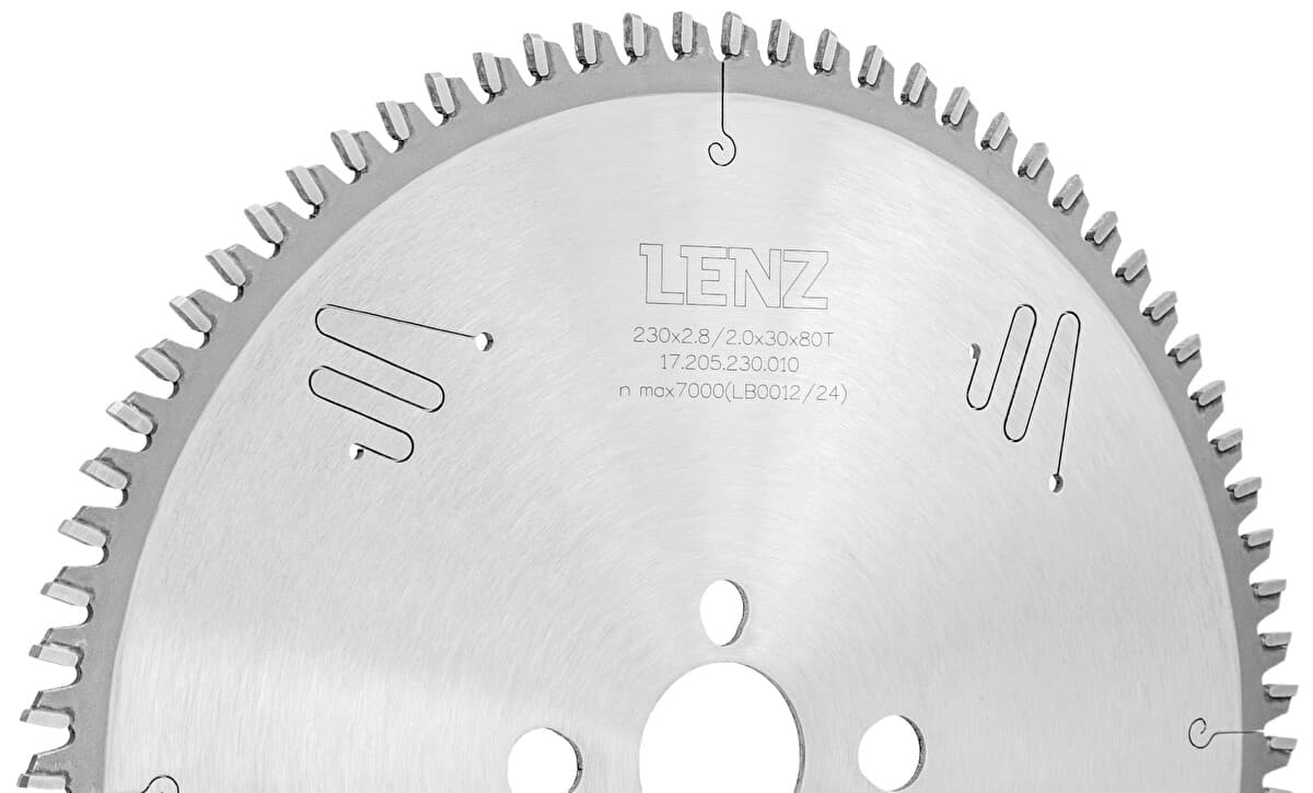 Диск пильный LENZ по алюминию, отрицательный угол, 230×2,8/2,0×30 мм, Z=80 — фото 3