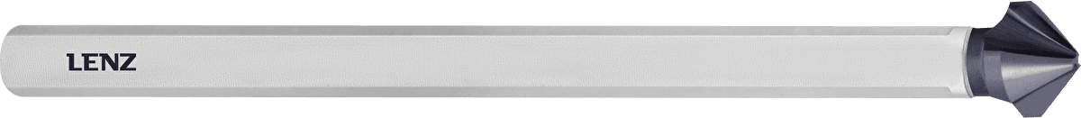 Зенковки LENZ 90° сверхдлинные с покрытием TiAlN, хвостовик ц/х с 3 гранями, серия LZSK-22-F