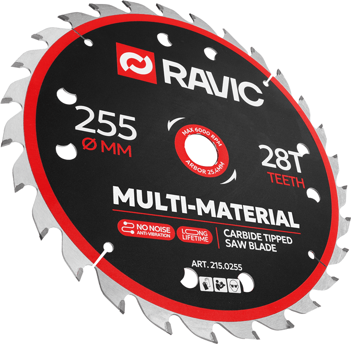 Диск пильный по стали универсальный Ravic 255х2/1,6х25,4 мм, Z=28, арт. 215.0255 — фото 2