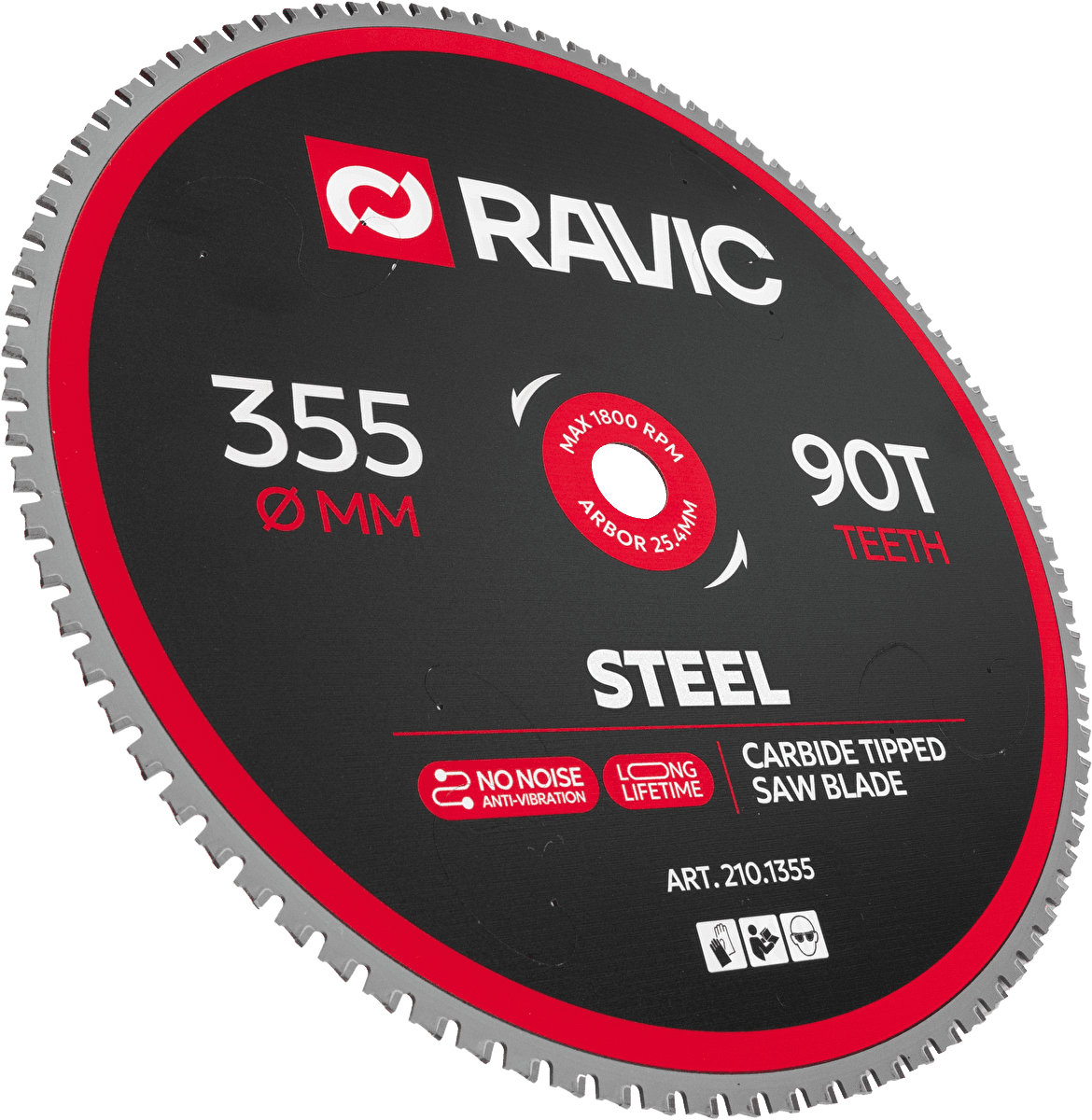 Диск пильный по стали Ravic, 355х2,2/1,8х25,4 мм, Z=90, арт. 210.1355 — фото 2