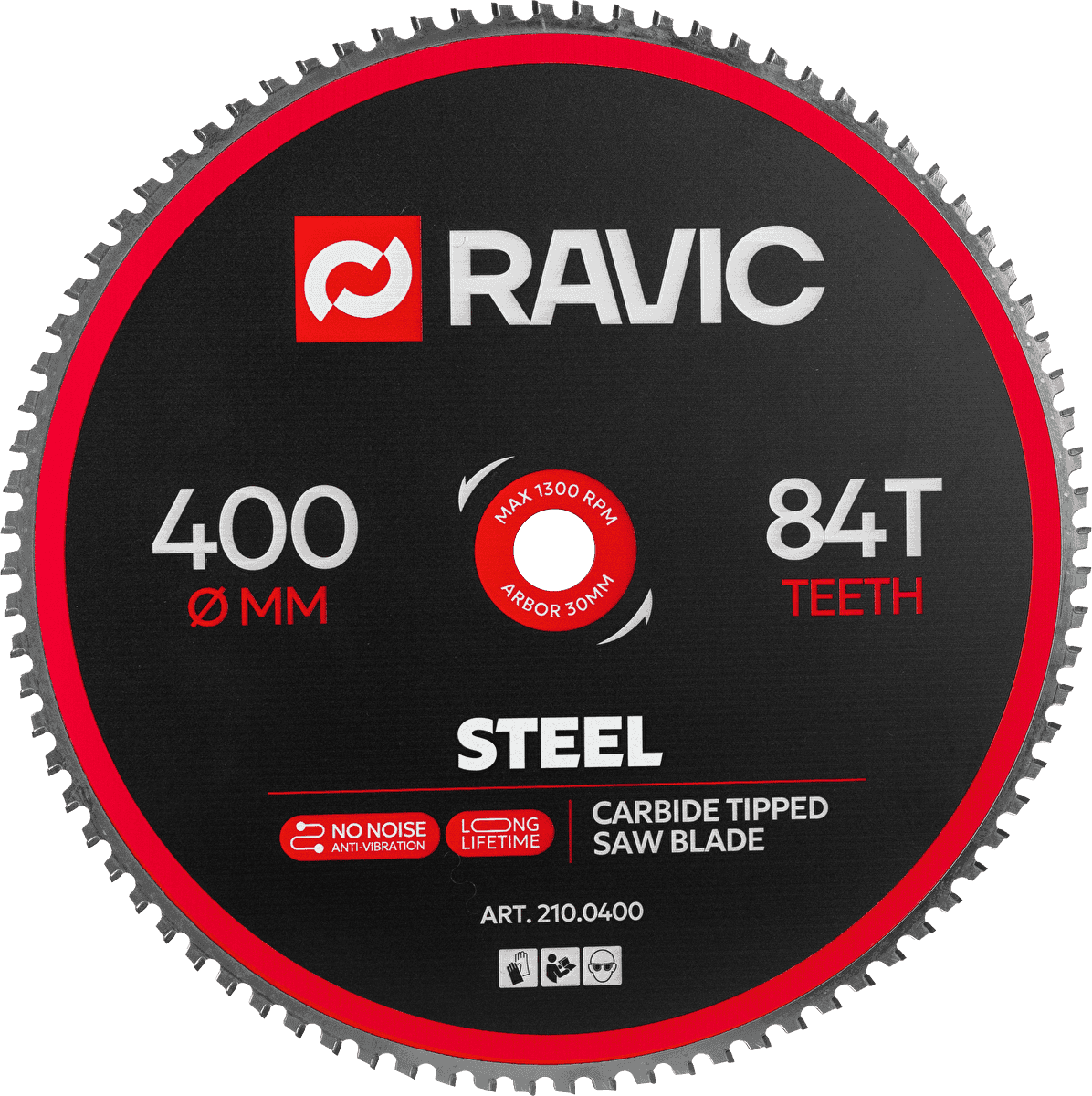Диск пильный по стали Ravic 400х3/2,6х30 мм, Z=84, арт. 210.0400 — фото 1