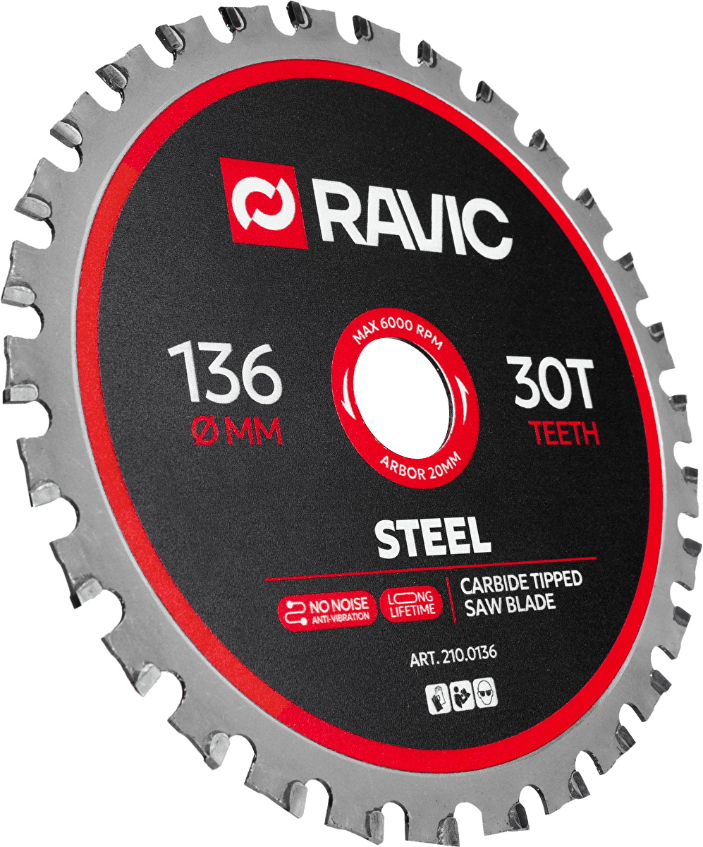 Диск пильный по стали Ravic 136х1,6/1,2х20 мм, Z=30, арт. 210.0136 — фото 2