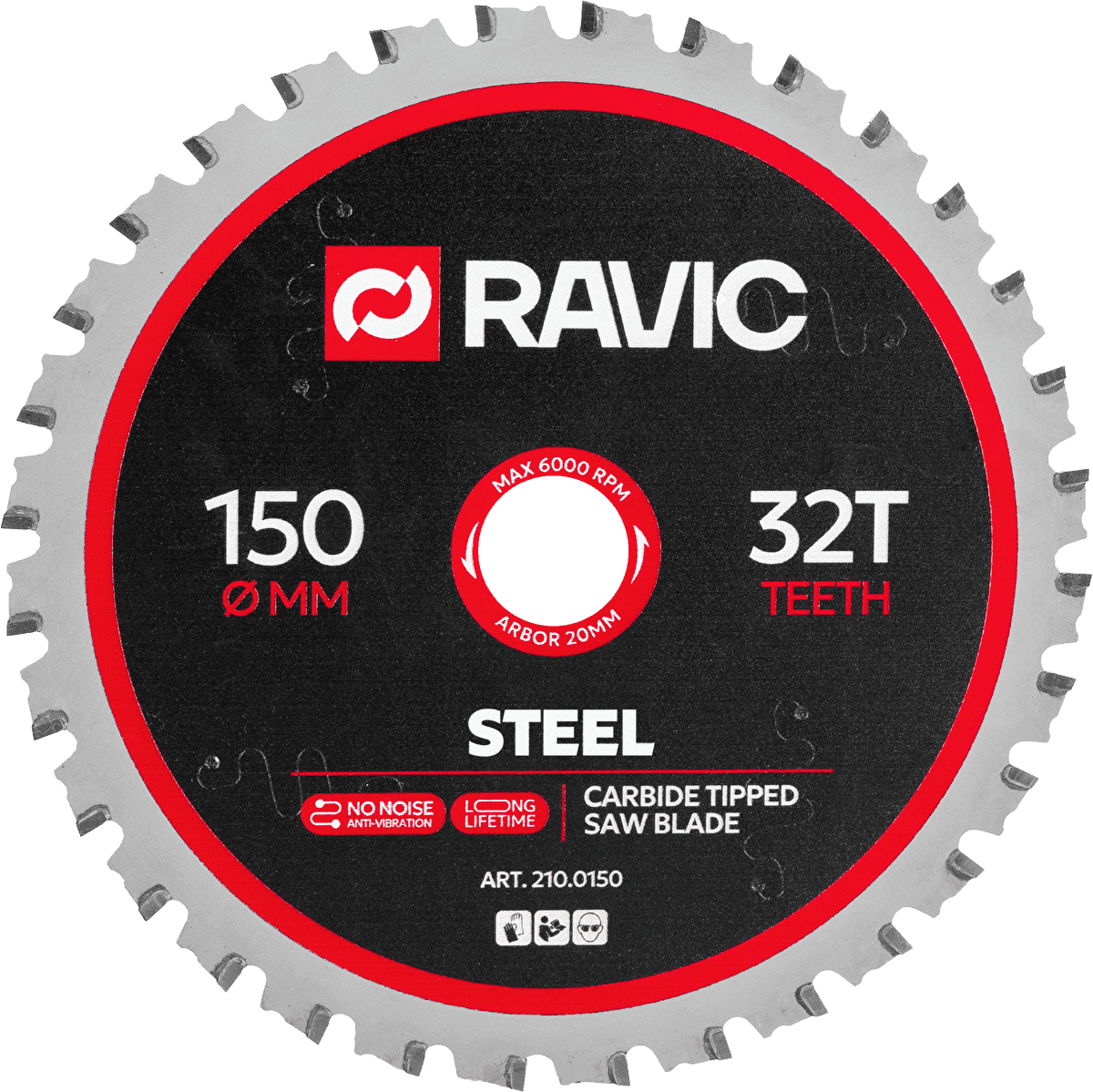 Диск пильный по стали Ravic 150х1,8/1,4х20 мм, Z=32, арт. 210.0150 — фото 1