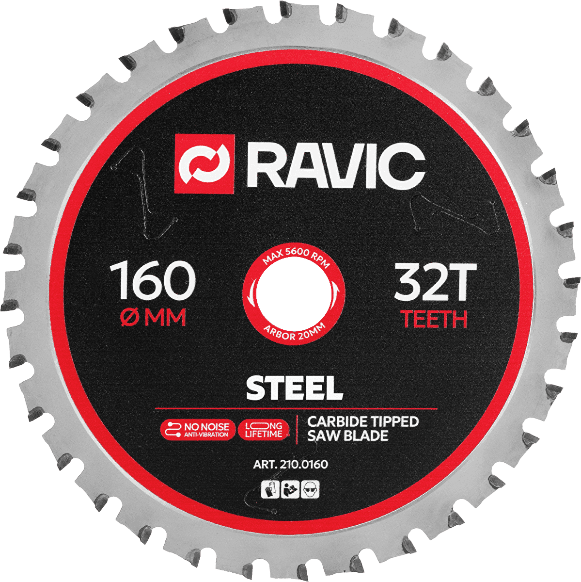 Диск пильный по стали Ravic 160х1,8/1,4х20 мм, Z=32, арт. 210.0160 — фото 1