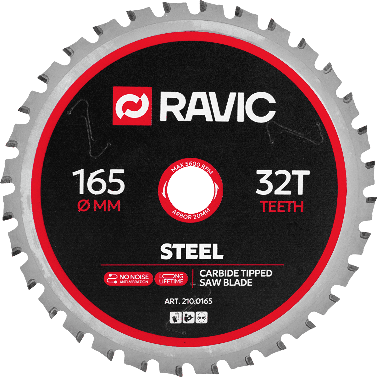 Диск пильный по стали Ravic 165х1,8/1,4х20 мм, Z=32, арт. 210.0165 — фото 1