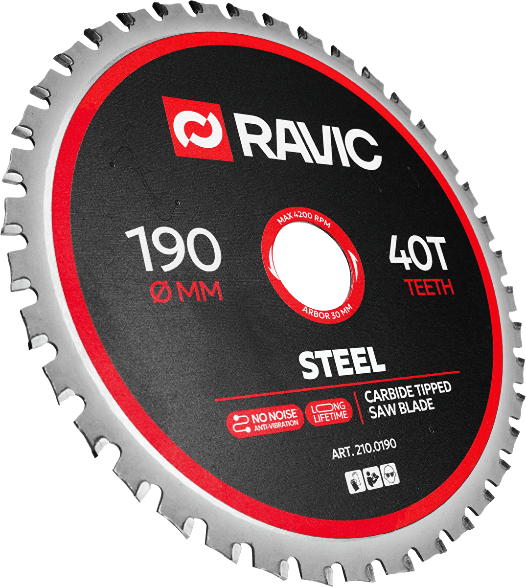 Диск пильный по стали Ravic 190х1,8/1,4х30 мм, Z=40, арт. 210.0190 — фото 2