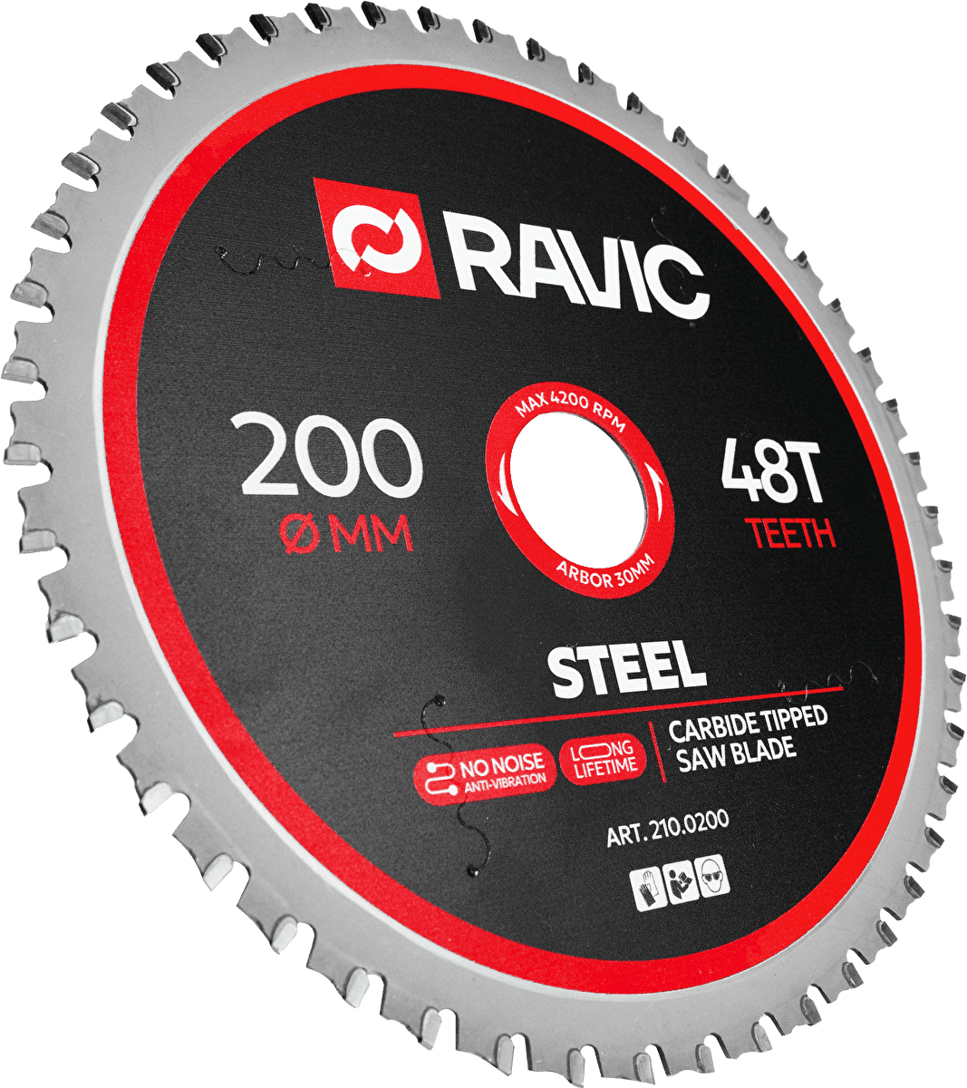 Диск пильный по стали Ravic 200х1,8/1,4х30 мм, Z=48, арт. 210.0200 — фото 2