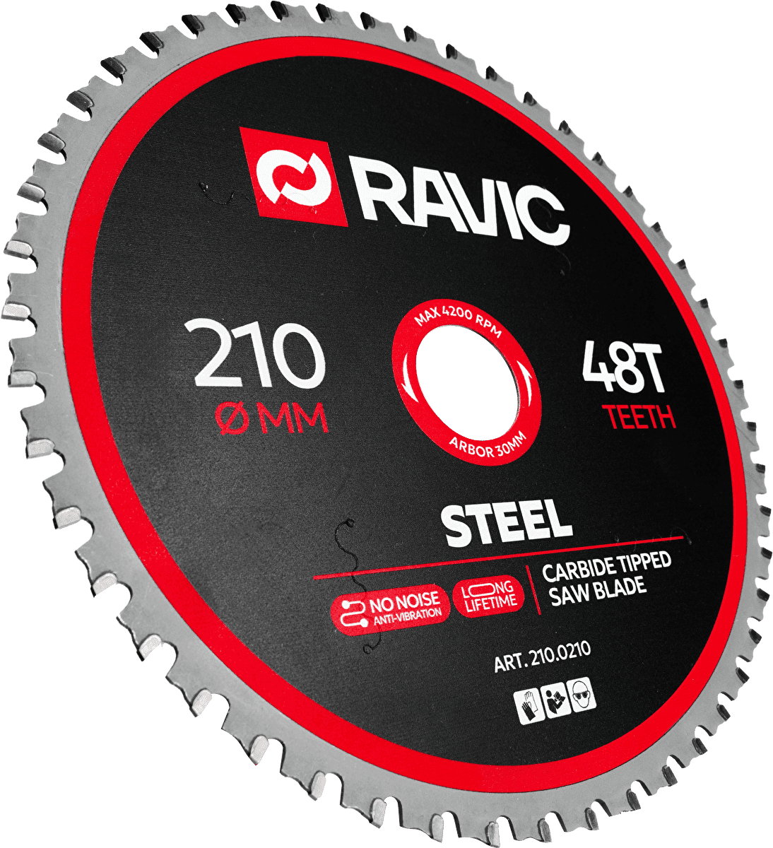 Диск пильный по стали Ravic 210х1,8/1,4х30 мм, Z=48, арт. 210.0210 — фото 2