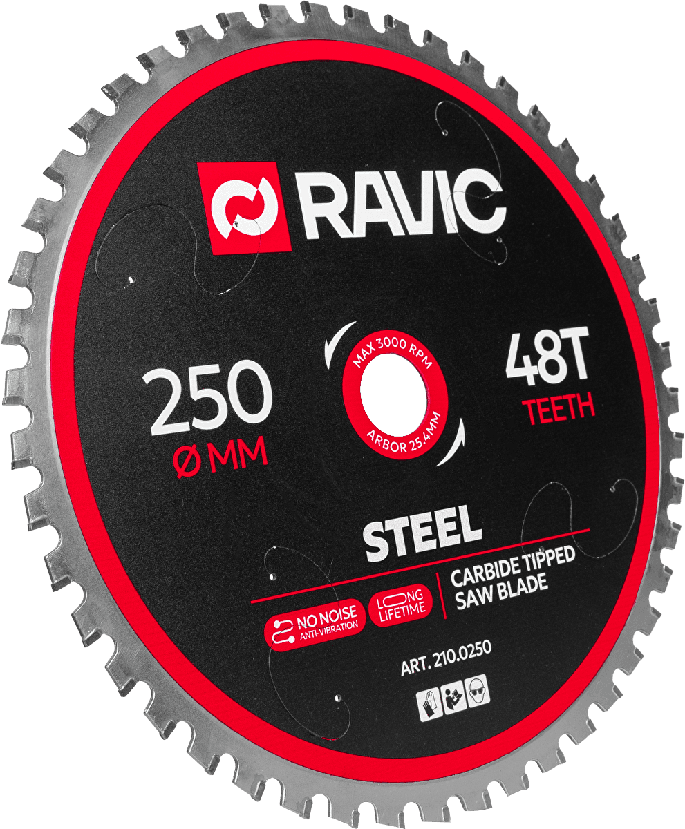 Диск пильный по стали Ravic 250х2,2/1,8х25,4 мм, Z=48, арт. 210.0250 — фото 2