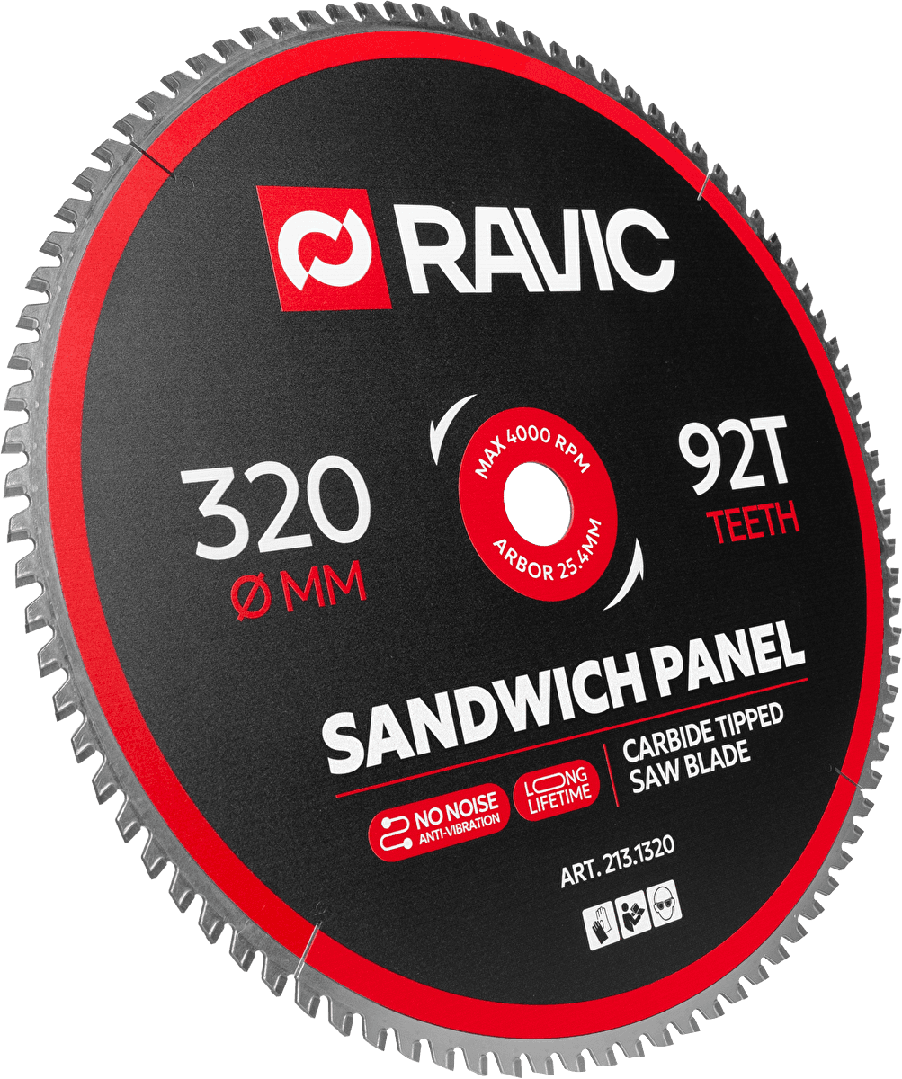 Диск пильный по стали и сэндвич-панелям Ravic 320х2,2/1,8х25,4 мм, Z=92, арт. 213.1320 — фото 2