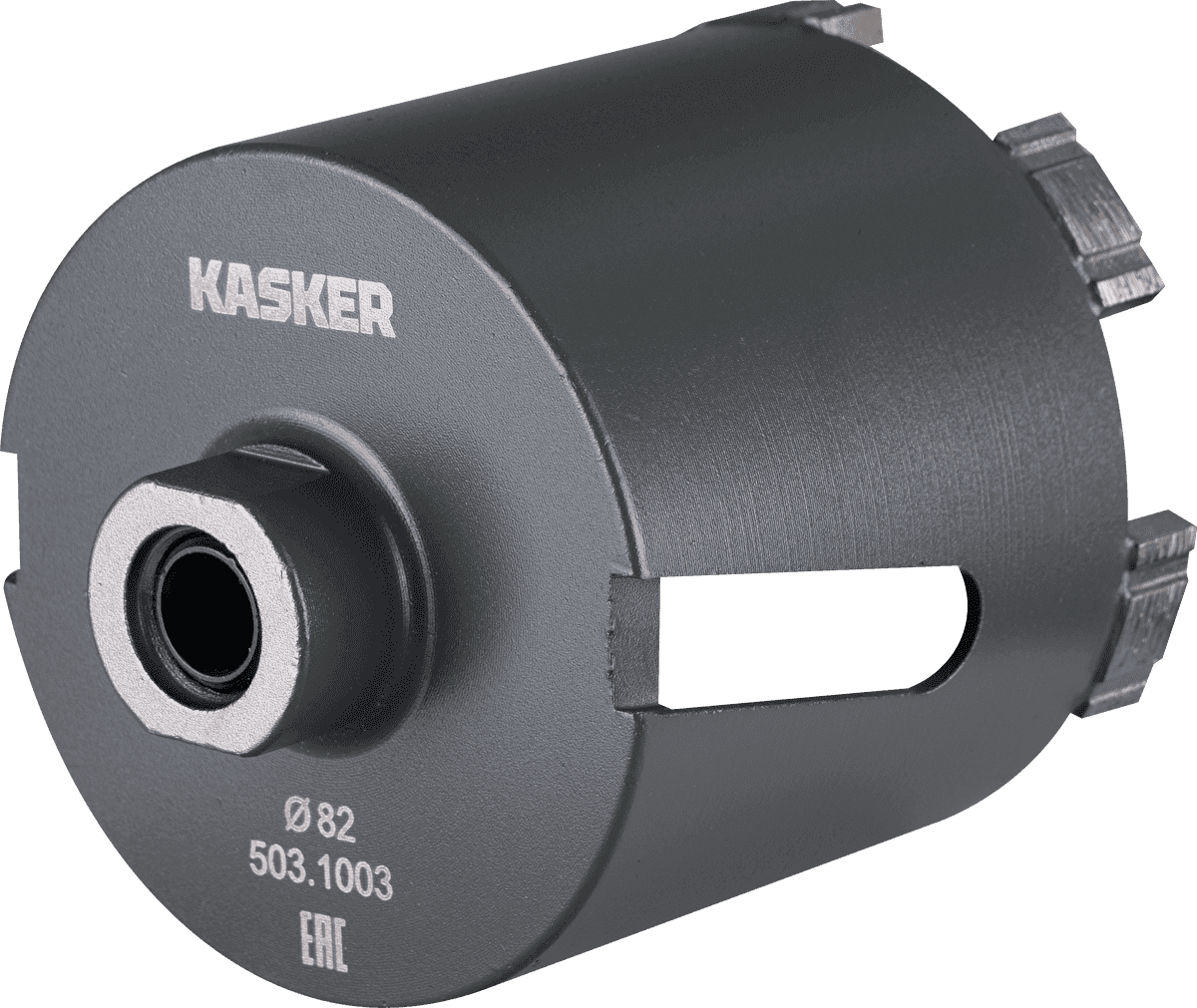 Коронка алмазная Kasker для подрозетников 82х65 мм, М16, 6 сегментов, боковая, арт. 503.1003 — фото 1