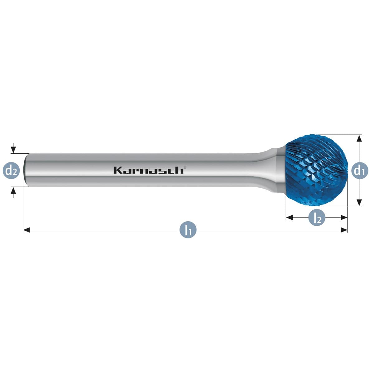 Борфреза твердосплавная форма D, 12×11×6×56 мм, насечка HP-4, с покрытием Blue-Tec, арт. 11.5032-080 — фото 2