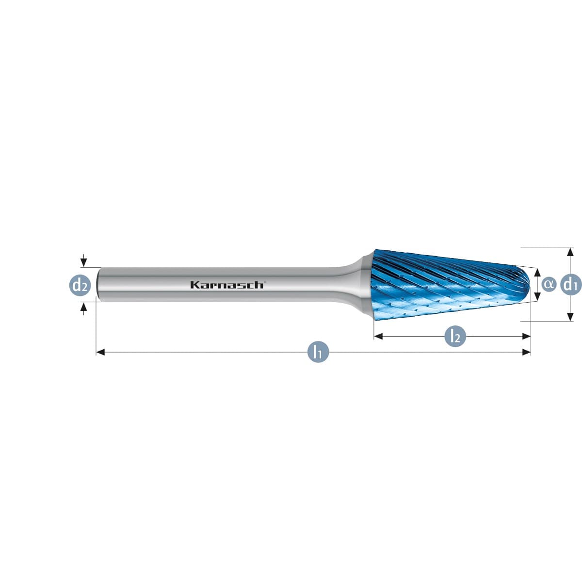 Борфреза твердосплавная форма L, 3×14×3×38 мм, насечка HP-1, с покрытием Blue-Tec, арт. 11.5087-010 — фото 2