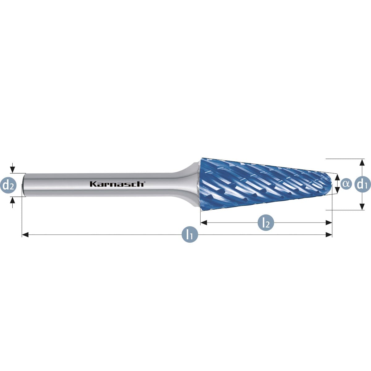 Борфреза твердосплавная форма L, 8×25×6×70 мм, насечка HP-8, с покрытием Blue-Tec, арт. 11.6049-015 — фото 2