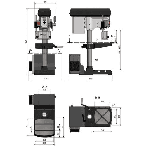 Вертикально-сверлильный станок Optimum OPTIdrill DH 18V · арт. 3020220 — фото 3