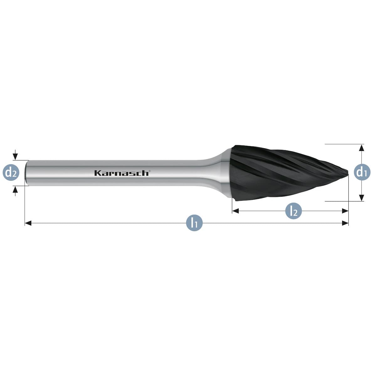 Борфреза твердосплавная форма G, 10×20×6×65 мм, насечка HP-7, с покрытием Black-Tec, арт. 11.5065-045 — фото 2