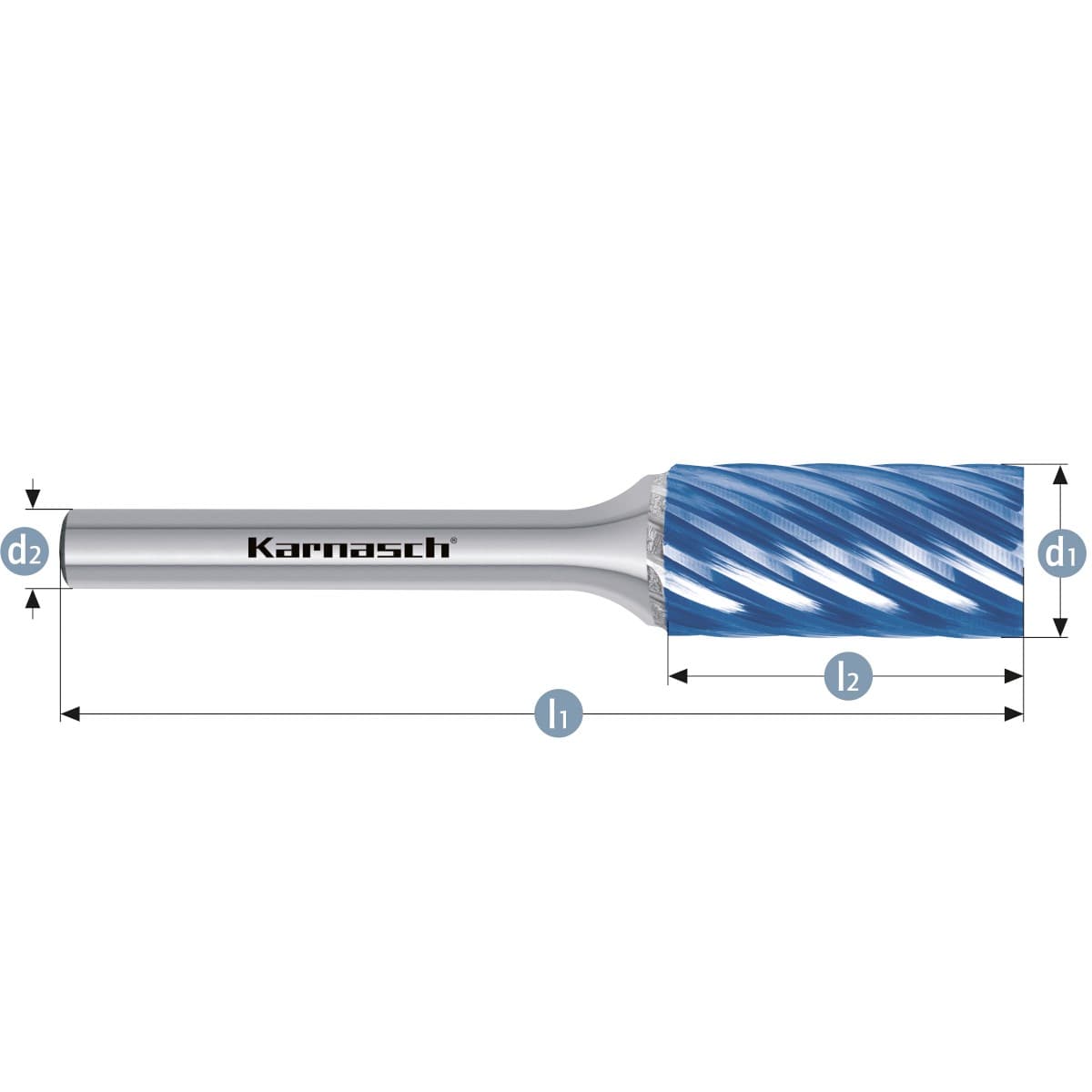 Борфреза твердосплавная форма A, 6,3×12,7×3×45 мм, насечка HP-9, с покрытием Blue-Tec, арт. 11.6031-007 — фото 2