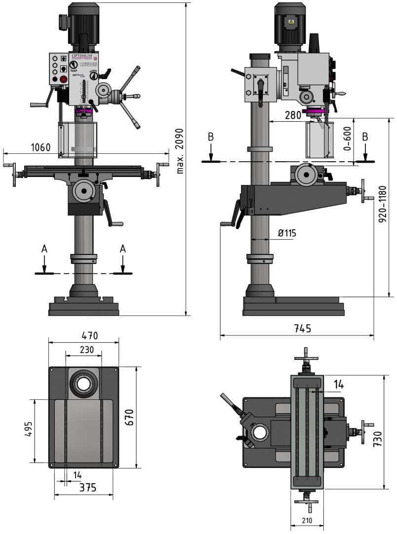 Вертикально-сверлильный станок Optimum OPTIdrill DH 40CT · арт. 3034349 — фото 6