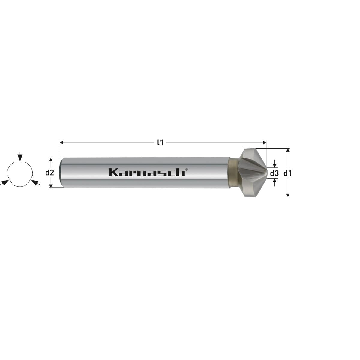 Коническая зенковка 120° из стали HSS-XE, форма C - арт. 40.4040-0063 — фото 2