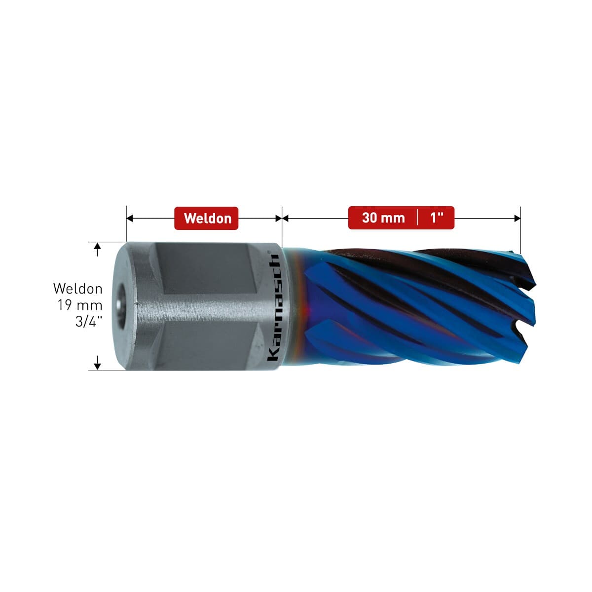 Корончатое сверло BLUE-LINE PRO Ø12х30 мм, арт. 20.1284-012 — фото 2