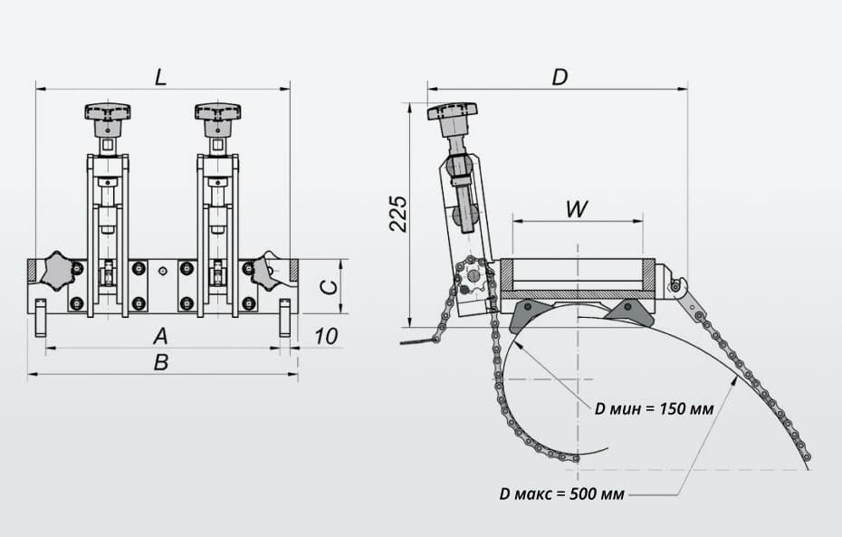 Приспособление для крепления на трубах Promotech DMP 0501 (ПКТ-501) · арт. PDS-0111-03-00-01-0 — фото 3
