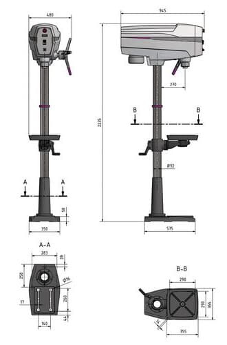 Вертикально-сверлильный станок Optimum OPTIdrill DP 33 · арт. 3020640 — фото 4