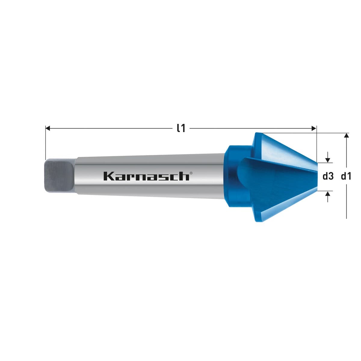 Коническая зенковка 60° DIN 334 из стали HSS-XE с покрытием BLUE-TEC, форма D, с конусом Морзе - арт. 40.3035-0400 — фото 2
