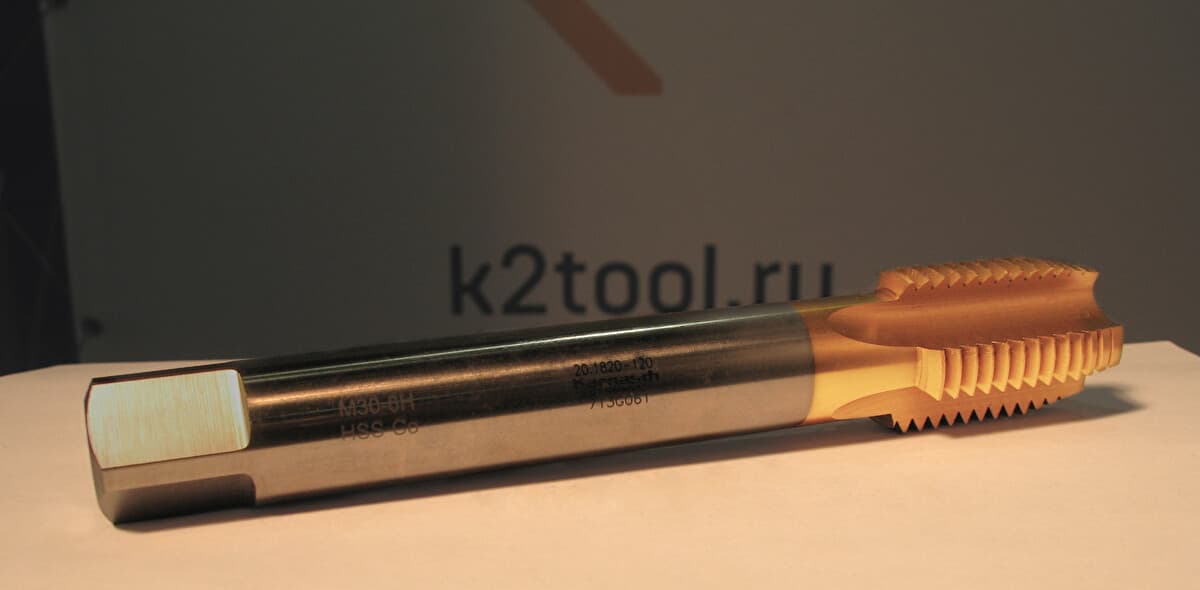 Метчик машинный Karnasch М3х0,5, HSS-Co/TiN, DIN 371, для сквозных отверстий, арт. 20.1820-002 — фото 5