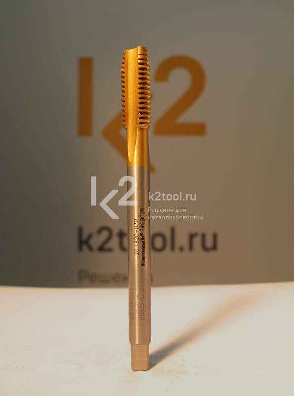 Метчик машинный Karnasch М3х0,5, HSS-Co/TiN, DIN 371, для сквозных отверстий, арт. 20.1820-002 — фото 6