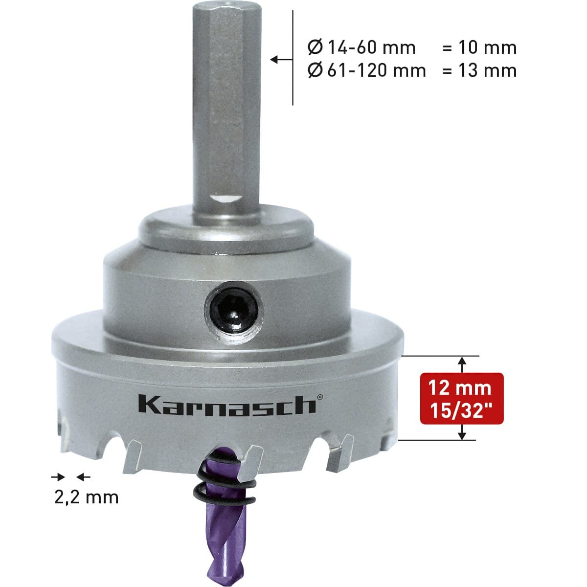 Твердосплавная коронка Power-Max 10, Ø30х12 мм, в сборе, арт. 20.1010-030 — фото 2