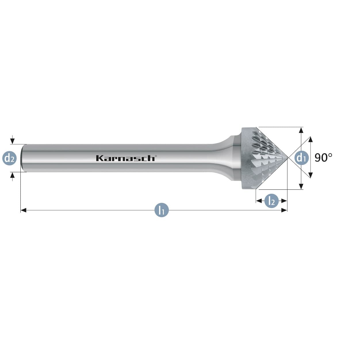 Борфреза твердосплавная форма K, 16×8×8×57 мм, насечка HP-3, арт. 11.3111-035 — фото 2