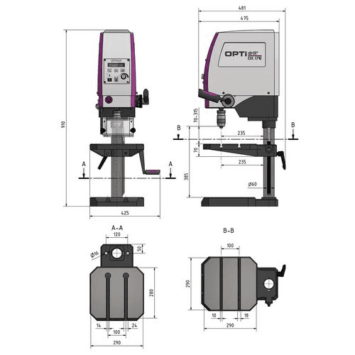 Настольный вертикально-сверлильный станок Optimum OPTIdrill DX 17E · арт. 3020168 — фото 4