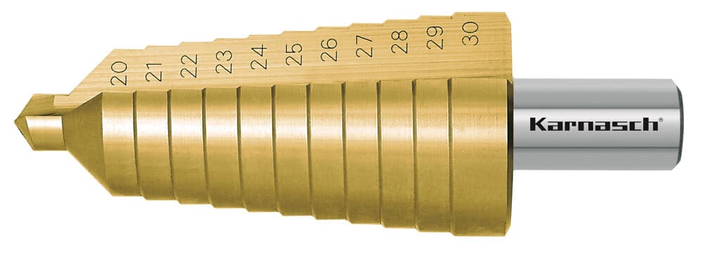 Ступенчатое сверло Ø 20-30 мм, HSS-XE с покрытием TiN-GOLD, Karnasch, арт. 21.3010 · арт. 21.3010 — фото 4