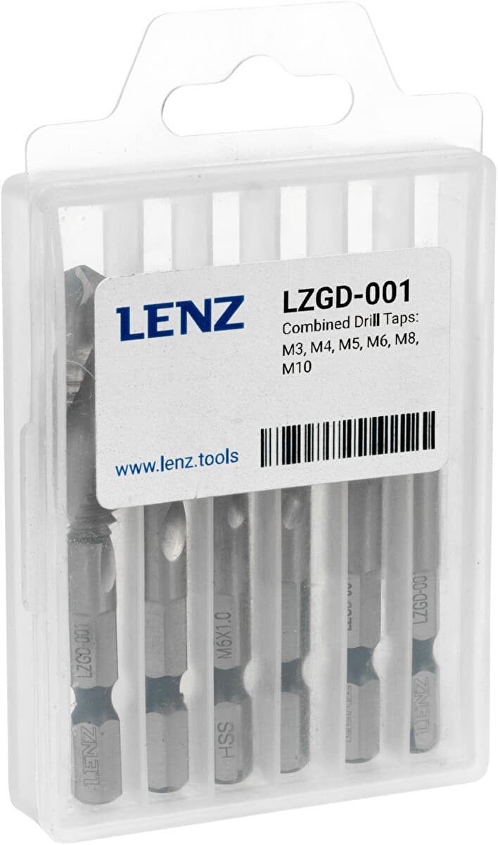 Набор сверл-метчиков M3-M10 (6 шт.), HSSE, LENZ, арт. LZGD-001