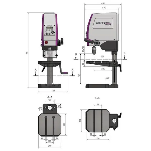 Настольный вертикально-сверлильный станок Optimum OPTIdrill DX 17E