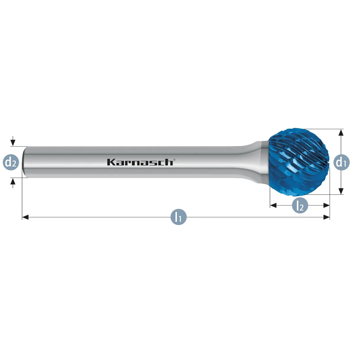 Борфрезы твердосплавные форма D (сфера), насечка HP-3, с покрытием Blue-Tec, арт. 11.5031