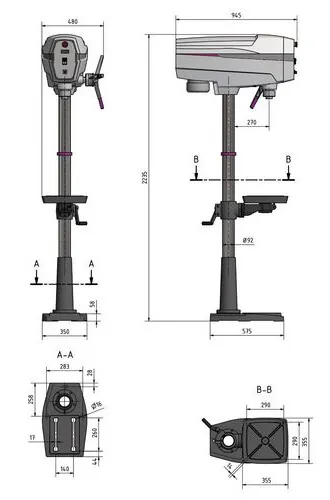 Вертикально-сверлильный станок Optimum OPTIdrill DP 33