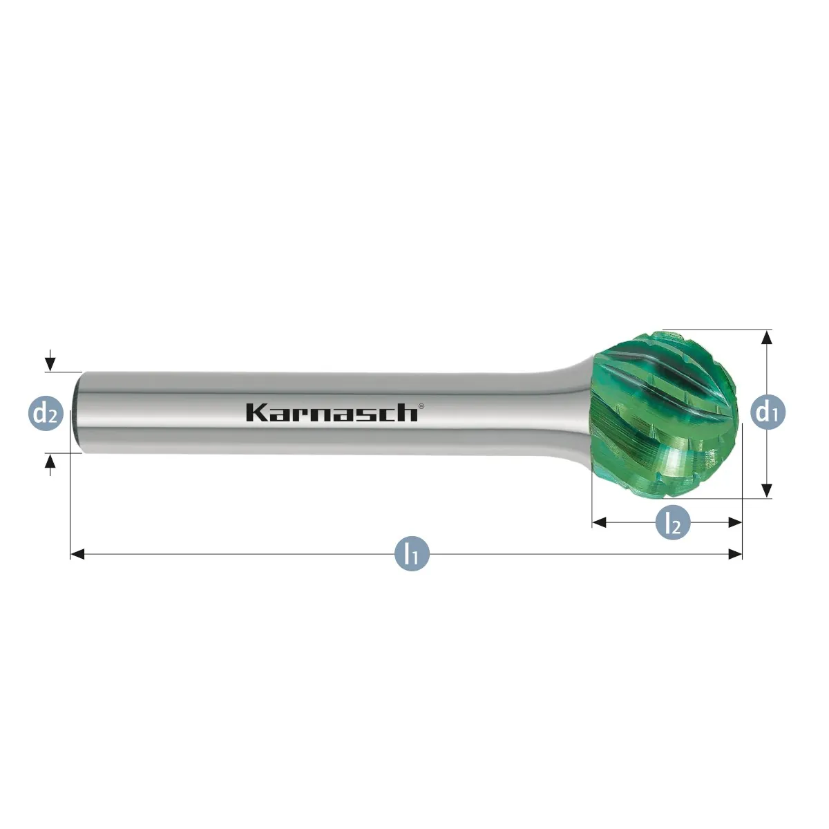 Борфрезы твердосплавные форма D (сфера), насечка HP-3 PRO, с покрытием Green-Tec, арт. 11.6093