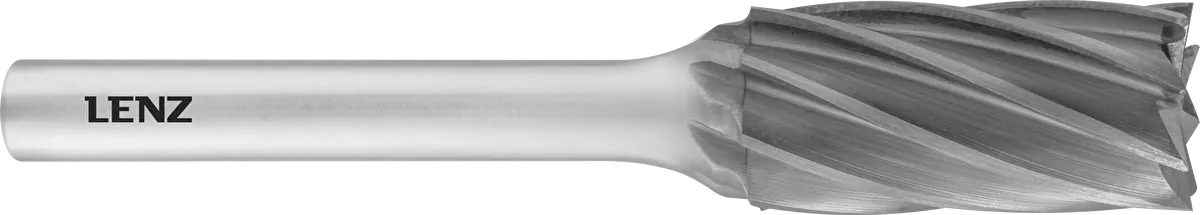 Борфрезы твердосплавные LENZ форма B (цилиндр с торцовыми зубьями), насечка №7, без покрытия, серия LZBB