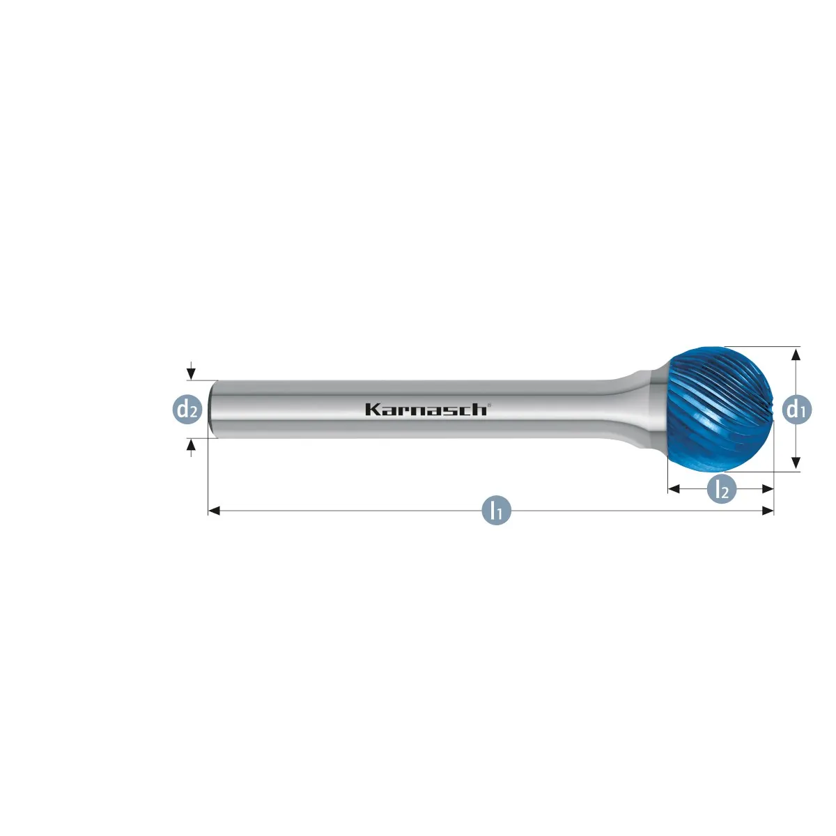 Борфрезы твердосплавные форма D (сфера), насечка HP-5, с покрытием Blue-Tec, арт. 11.5033