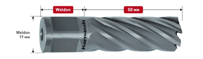 Корончатые сверла Karnasch ECO-LINE 50 мм, артикул 20.1225