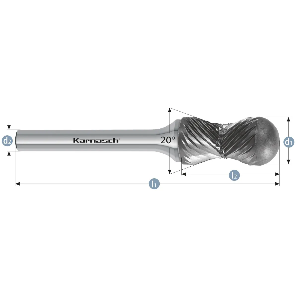 Борфреза комбинированная Karnasch Radius Multipower форма R, твердосплавная