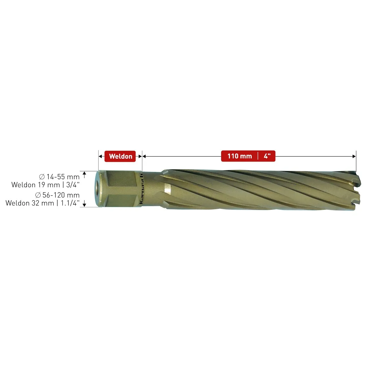 Корончатое сверло Karnasch HARD-LINE 110 мм, артикул 20.1660